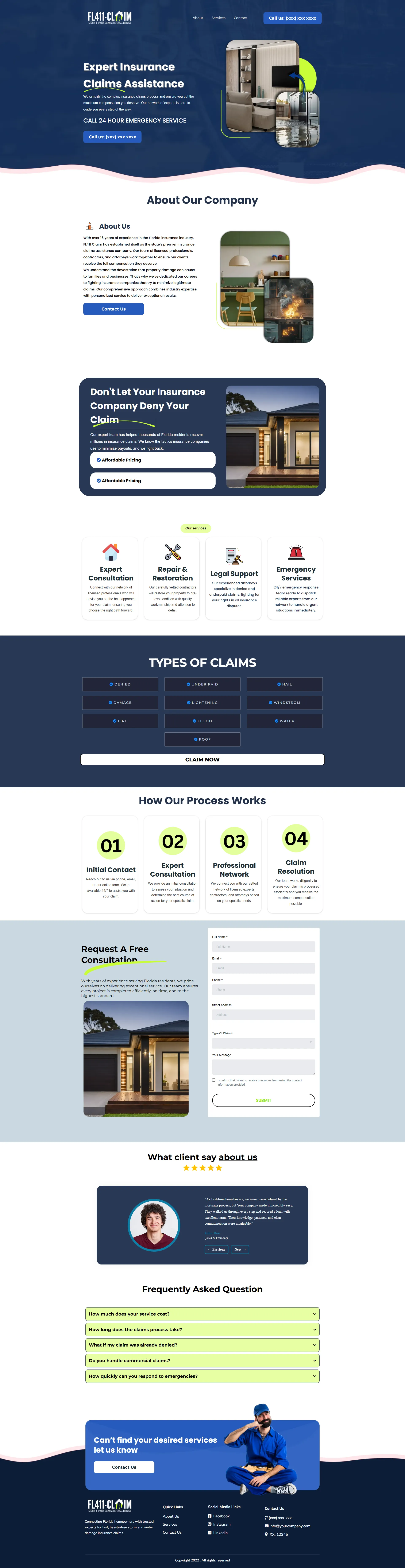 Claims Website — GoHighLevel build by Hunaid Zia